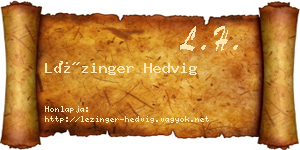 Lézinger Hedvig névjegykártya